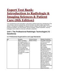 Radiologic & Imaging Sciences Exam Questions
