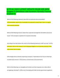 GEB 4890 Exam Questions and Answers: Corporate Social Responsibility