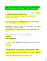 Business Strategy Exam Questions and Answers: Diversification and Corporate Advantage
