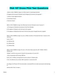 FAA 107 Drone Pilot Test Questions | 100% Correct Answers | Verified | Latest 2025/2026