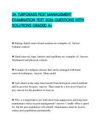 3A TURFGRASS PEST MANAGEMENT EXAMINATION TEST 2026 QUESTIONS WITH SOLUTIONS GRADED A+