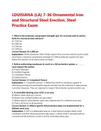 Structural Steel Erection Practice Exam: Louisiana (LA) 7-36