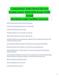 Cosmetology State Board Exam Review 2025/2026: Questions and Answers