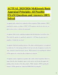 Appraisal Principles Exam Questions and Answers 2025/2026