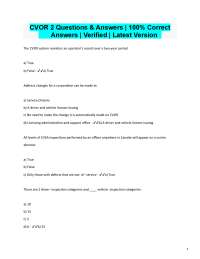 CVOR Exam Questions and Answers: Verified and Updated