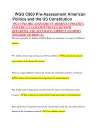 American Politics and the U.S. Constitution Exam Questions and Answers