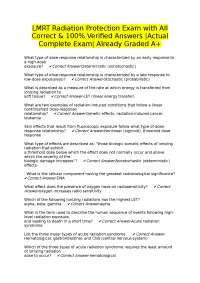 Radiation Protection Exam: Questions and Verified Answers