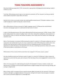 Texas Teachers Assessment 4: Q&A for Effective Teaching Strategies