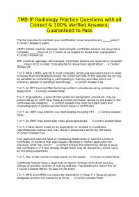 Radiology Practice Questions and Answers for TMB-JP Certification