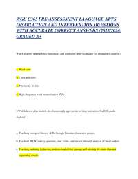 Language Arts Instruction and Intervention Pre-Assessment Questions