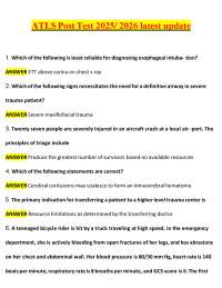 ATLS Post Test Questions and Answers 2025/2026