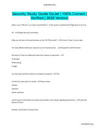 Cabin Crew Security Study Guide: GoJet 2025
