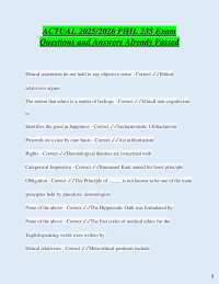 PHIL 235 Exam Questions and Answers 2025/2026