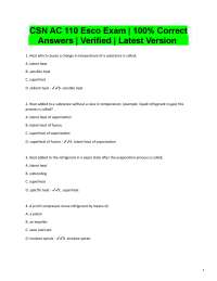HVAC Exam Questions and Answers: CSN AC 110 Practice Test