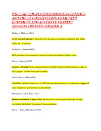 Landmark US Supreme Court Cases: Exam Prep with Questions and Answers