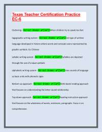 Texas Teacher Certification Practice EC-6 Questions And Answers |2025/2026
