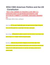 American Politics and the U.S. Constitution Exam Q&A