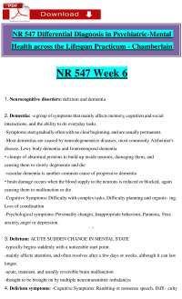 Differential Diagnosis of Neurocognitive Disorders: Delirium and Dementia