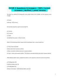CVOR Exam Questions and Answers: 100% Correct & Verified