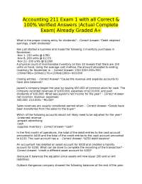 Accounting Exam 1: Questions and Verified Answers