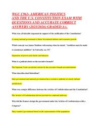 American Politics and U.S. Constitution Exam Q&A (2025/2026)