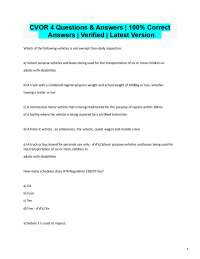 CVOR Exam Questions and Answers: Comprehensive Study Guide