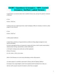 CVOR Exam Questions and Answers: Ontario Trucking Regulations