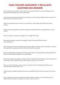 Texas Teachers Assessment and Bloom's Taxonomy: Q&A Guide