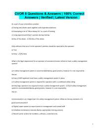 CVOR 8 Exam Questions & Answers | 100% Correct | Verified | Latest Version (2025/2026)