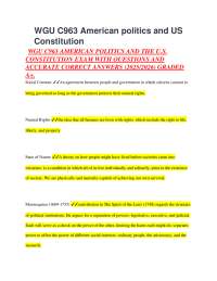 American Politics and U.S. Constitution Exam Questions and Answers