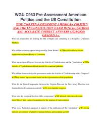 American Politics and US Constitution Exam Questions and Answers