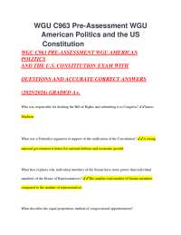 American Politics and U.S. Constitution Exam Questions and Answers