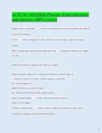 Phoenix Exam Q&A: Story Components Explained