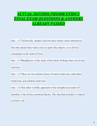 Ethics Exam Questions and Answers 2025/2026
