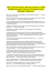 LRA 218 Final Exam with Verified Answers