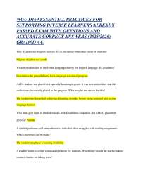 Exam Questions and Answers: Supporting Diverse Learners