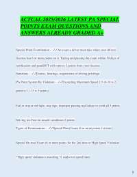 ACTUAL 2025/2026 LATEST PA SPECIAL POINTS EXAM QUESTIONS AND ANSWERS ALREADY GRADED A+ S