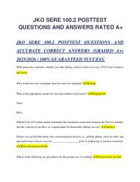 JKO SERE 100.2 Posttest Questions and Answers (2025/2026)