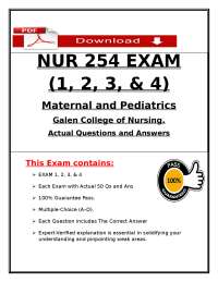 NUR 254 Exams 1–4 – Maternal & Pediatrics – Actual Questions & Answers
