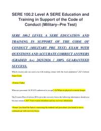 SERE 100.2 Level A Exam: Code of Conduct and Survival Training