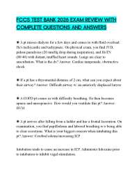 FCCS TEST BANK 2026 EXAM REVIEW WITH COMPLETE QUESTIONS AND ANSWERS