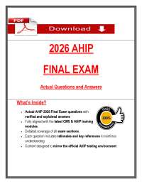 AHIP 2026 Final Exam: Practice Questions and Answers