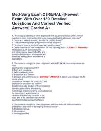 Med-Surg Exam 2: Renal Failure - Questions and Answers