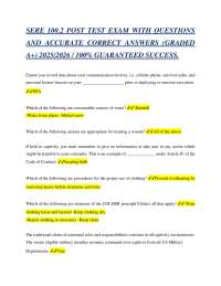 SERE 100.2 POST TEST EXAM WITH QUESTIONS AND ACCURATE CORRECT ANSWERS (GRADED A+) 2025/202
