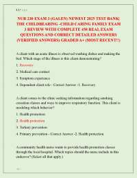 NUR 230 EXAM 3 (GALEN) NEWEST 2025 TEST BANK| THE CHILDBEARING -CHILD CARING FAMILY EXAM 3