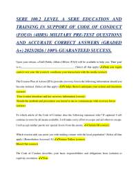 SERE 100.2 Level A Exam Questions and Answers: Code of Conduct