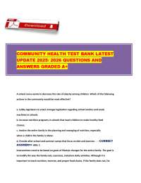 Community Health Nursing Test Bank: Questions and Answers for Exam Prep
