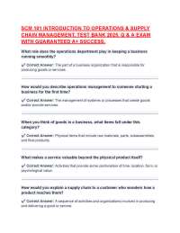 Operations & Supply Chain Management Test Bank 2025: Q&A Exam