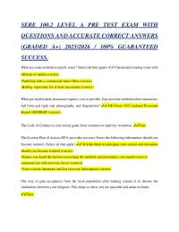 SERE 100.2 Level A Pre-Test Exam: Questions and Answers