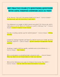 RBT PRACTICE EXAM (75 QUESTIONS) QUESTIONS WITH 100% VERIFIED ANSWERS 2025-26 TEST!
